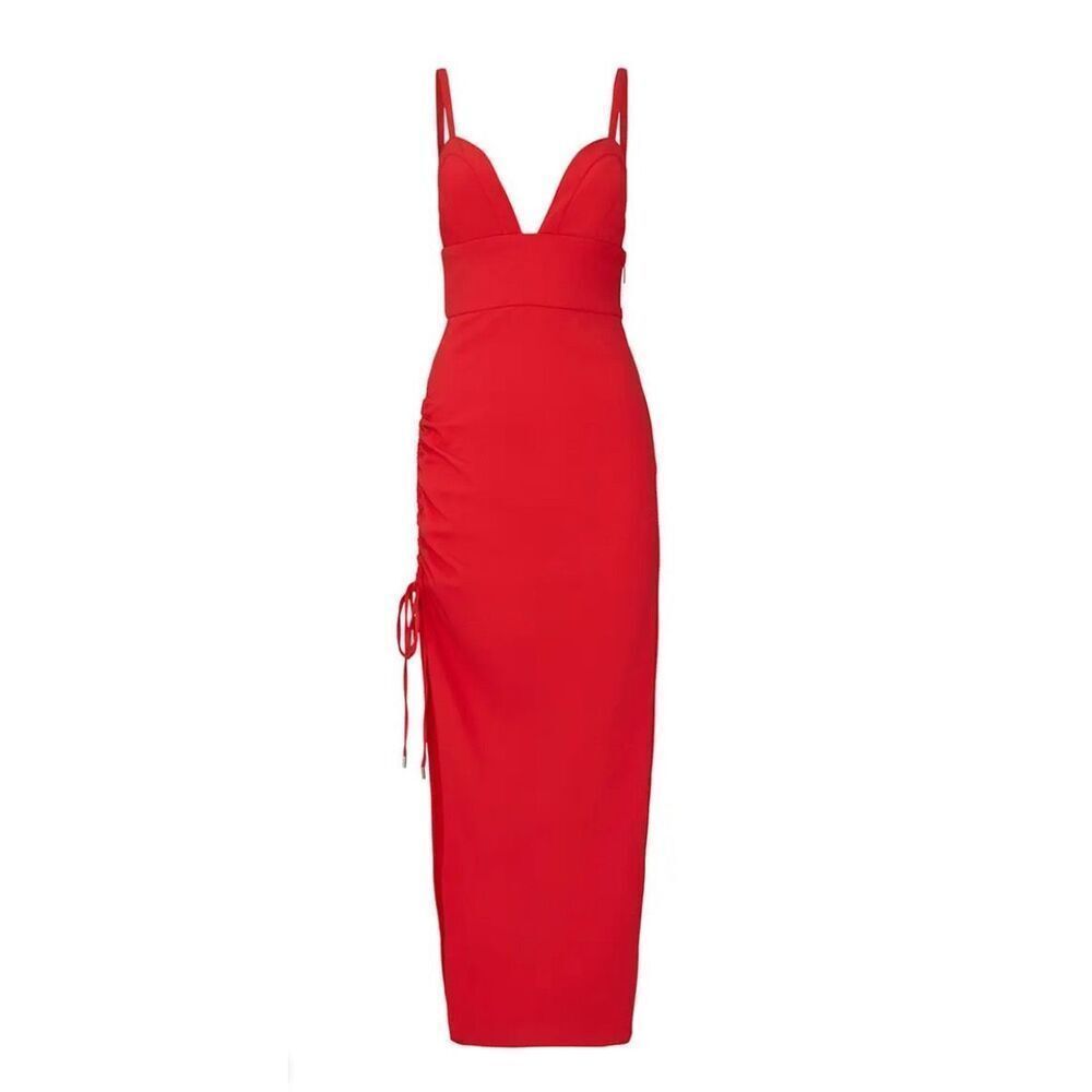 Prabal Gurung Drawstring Ruched Dress Size 2 in Red MSRP: $895‎